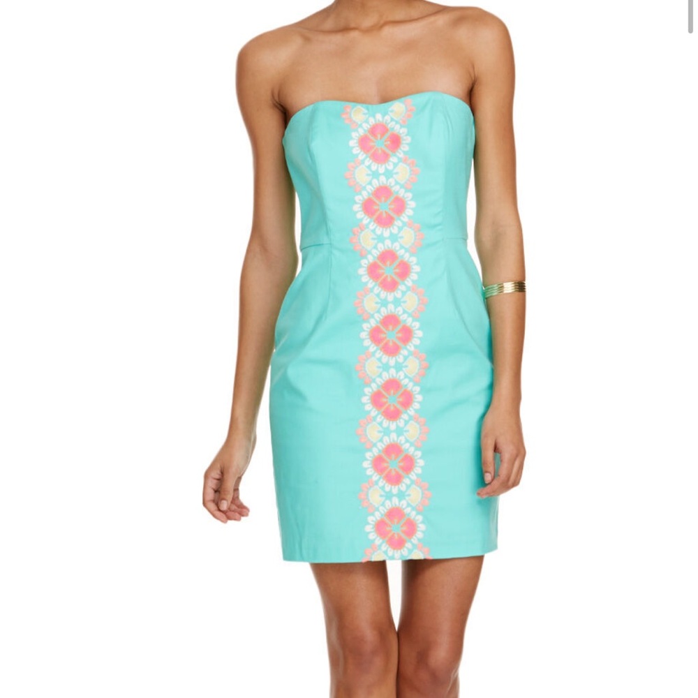 Vineyard Vines Caribbean Floral Dress in Aqua